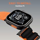 Bandletic Nylonowa pętla sportowa kompatybilna z Apple Watch – miękki pasek do iWatch Ultra 3 2 1 49 mm, Series 11 10 46 mm, 9/8/7 45 mm, SE3/6/5/4 44 mm, 3/2/1 42 mm, wytrzymały pasek do zegarka dla