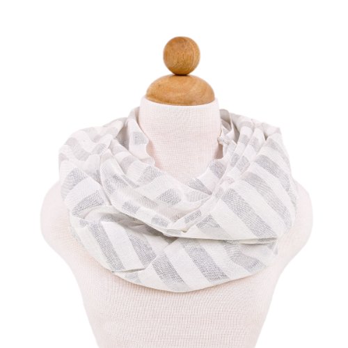 Premium Striped Glitter Infinity Loop Fashion Scarf - Diff Colors Avail4