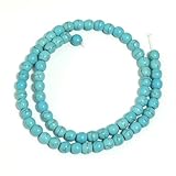 Strang natürliche blaue Türkis-Steinperlen, 3–16 mm, runde Edelstein-lose Perlen für die Schmuckherstellung, DIY-Halsketten und Armband-Befunde, 6 mm (ca. 56 Stück)