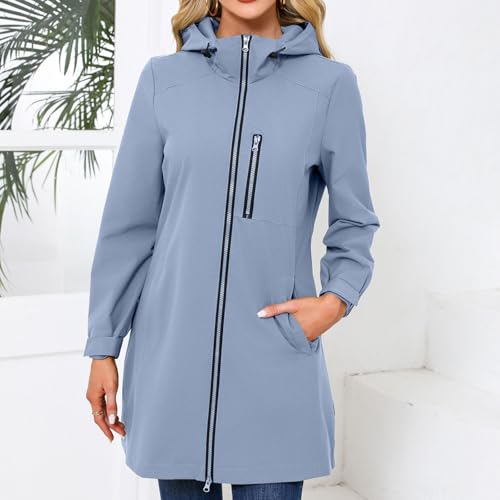Cortavientos mujer impermeable y transpirable con capucha para senderismo activa 2