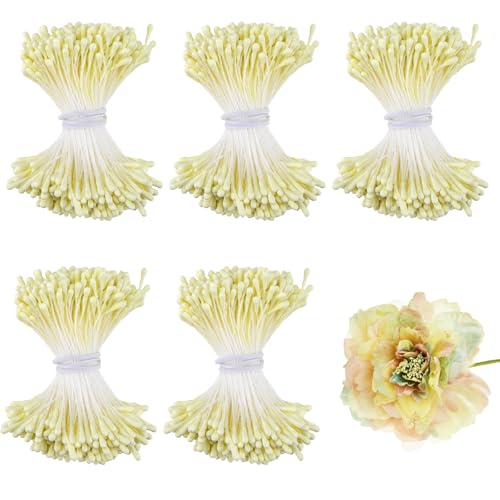 XRXYMQ 1750 piezas de limpiador de pipas de flores para manualidades, doble cabezal, color amarillo claro, accesorios para bricolaje, ramo de flores, manualidades, decoración de álbumes de recortes