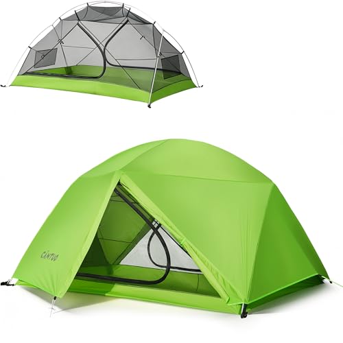CANTUO Ultralight Camping Backpacking Tent 2 Person - Windproof & Waterproof PU5000mm 20D Nylon Tents for Camping, Hiking, Bikepacking