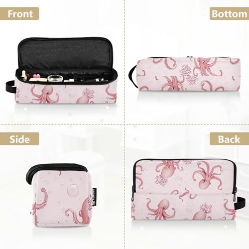 linqin Bolsa de Viaje Cute Pink Octopuses para Herramientas de Calor para el Cabello con Tapete para Plancha y Organizador miniatura 5