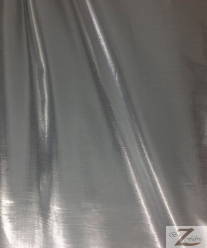 Big Z Fabric Solid Metallic Tissue Lame Fabric - Silver - 60" Width Shiny/Crystal Sold by The Yard
