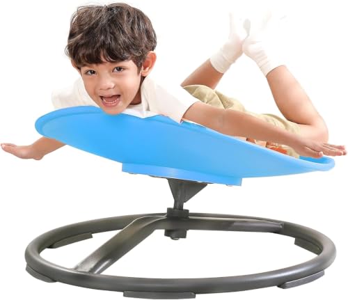 Image of BABAMU Spinning Chair for Autistic Kids, Sensory Swivel Chair, 220LBS Weight Capacity, Autism Sensory Products, Autism Toys, Sensory Toy (Blue, Egg)