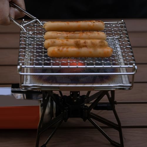Vielseitiger Outdoor Camping Brottoaster, Tragbarer Edelstahl Camping Brottoaster, Für Niedrigtemperatur-Kochen, Für Camping, Wandern, Picknick