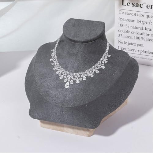 Présentoir modèle de buste de mannequin en bois pour chaîne et bijoux - 6