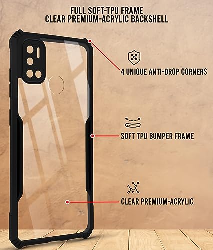 Image of Jkobi Back Cover Case for Tecno Spark 6 Air (Shockproof with Polycarbonate Clear Panel | Professional Black)