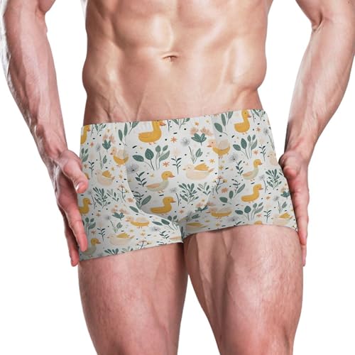 Cute Yellow Rubber Duck Mens Swim Trunk Swimwear Bathing Suit Swim Brief Square Leg Board Short S B04042572