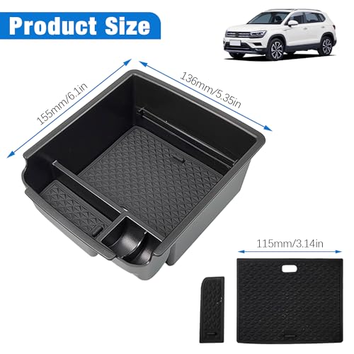 Armlehne Organizer Tray Mittelarmlehne Organizer Mittelkonsole Ablagefach Storage Box ZubehöR, für Vw Tiguan 2 Mk2 2017-2023 Mittelkonsole Aufbewahrungsbox