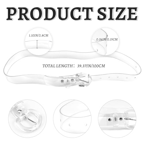 Women's Transparent Belt,Casual Transparent PVC Wide Belt Dress Clothing Accessories,D Shape Waist Buckle2