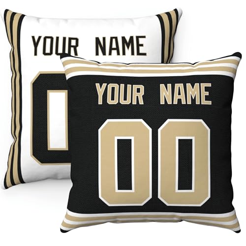 Image of ANTKING Throw Pillow 2 Pack Custom Any Name and Number Personalized Gift for Men Women Boys