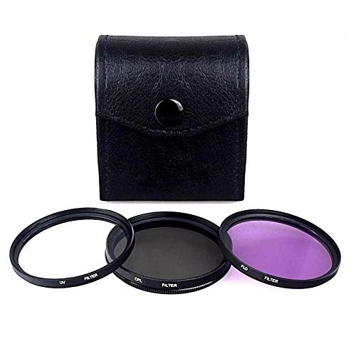 KIT Filtro UV CPL FLD e case para lente com rosca de 77mm