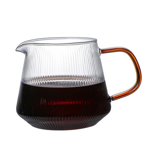 WUWFKUI Servidor de café de vidrio transparente, jarra de 600 ml para verter sobre té y cafetera