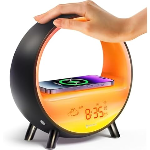 Dekala Arches Sunrise Alarm Clock | Sunset White Noise Sound Machine Sleep Timer | Loud Natural Sound Wake-Up Light |15W Wireless Charging | Customizable Snooze Mode | 2.4G & 5G WiFi App Control 【NEW】 Cover