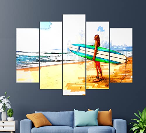 Surfing Canvas Art, Surfing Wall Art, Surfer Gift, Surfing Canvas Print, Surfing Painting #TOP29