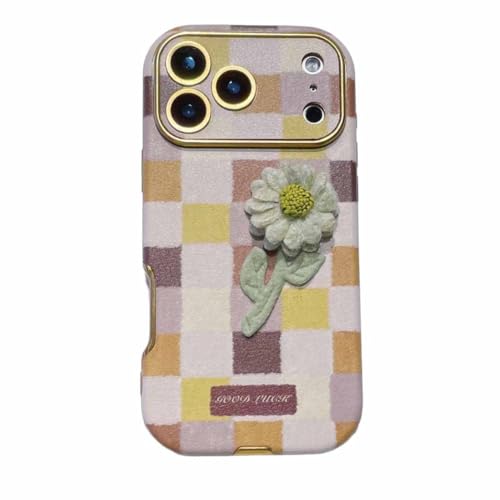 SDBEER iPhone16�p �`�F�b�N�� �V���v�� �X�^�C���b�V�� �ϏՌ� �s���N �ʋ� �w�� �X�}�z�P�[�X �A�C�t�H��14 iPhone16/15 ProMax�Ή��i�F2�Ccase17promax)