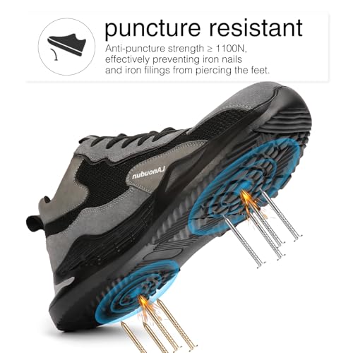 Image of LAoutun Steel Toe Shoes for Men Women Safety Work Shoes Indestructible Steel Toe Sneakers Lightweight Work Shoes Toe Shoes
