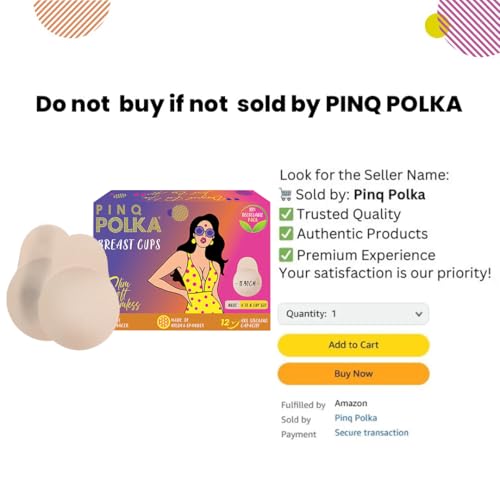 PINQ POLKA Reusable Silicone Bra Lift Cup for Women|Stick on|Invisible |Breast Lift cups |Skin- Friendly Adhesive|Up To 12 Hrs Sticking Capacity|Reusable Cloth Bag