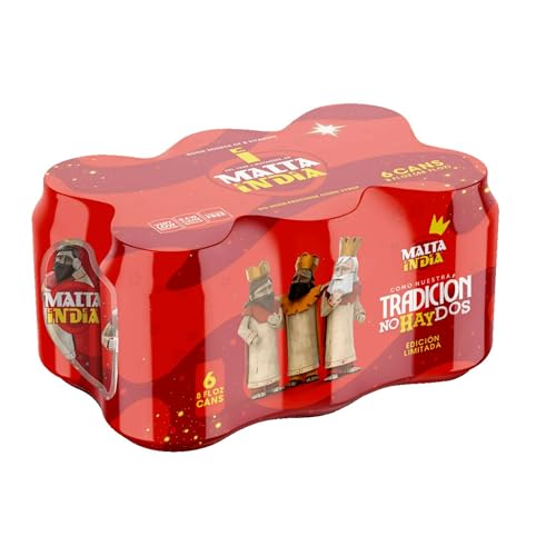 Malta India - Malt Beverage Non Alcoholic Original from Puerto Rico, 8 Ounce (Pack of 6) - Packaging may vary