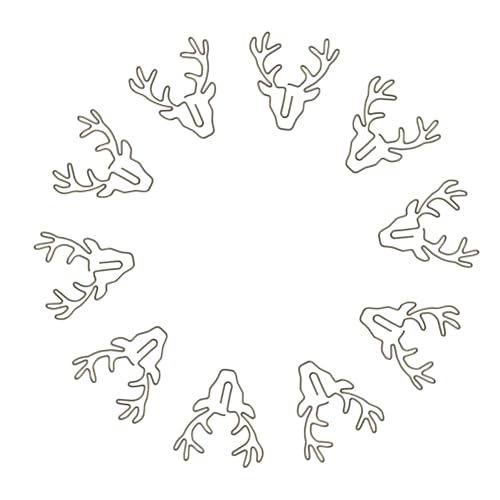 GLIDESMOOTH ペーパークリップ メモクリップ 可愛い ブックマーク 書類整理/招待状/付箋/手紙/メモ帳用 文房具 オフィス 装飾 色が豊富 スタイルが多様 オフィス用品 10個セット 鹿の頭 灰色 動物シリーズ