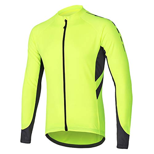 SUKUTU Maillot de cyclisme à manches longues pour hommes Chemise de vélo de montagne Séchage rapide Respirant Cycle Tops Cover