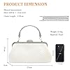 CORIOS Sac de Soirée à Perles pour Femme Sac à Main D'épaule de Mariée Rétro Sacs Fourre-Tout avec Chaîne Détachable Luxe Pochette Portefeuille Élégant Embrayage pour Cocktail Mariage Fête Blanc #2