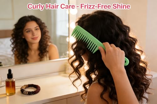 Peines de dientes anchos para cabello rizado y mojado, set 2 piezas miniatura 6
