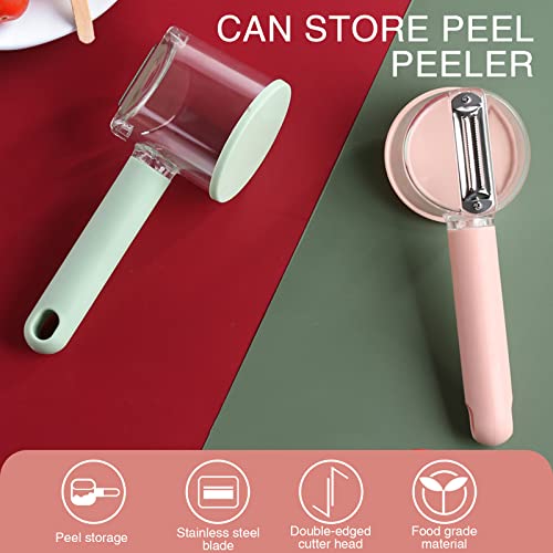 Multi Functional Storage Peeler,Fruit Peeler, Vegetable Peeler,Peeler With Container,Suitable For Home And Kitchen Use (New Pink) #TOP1
