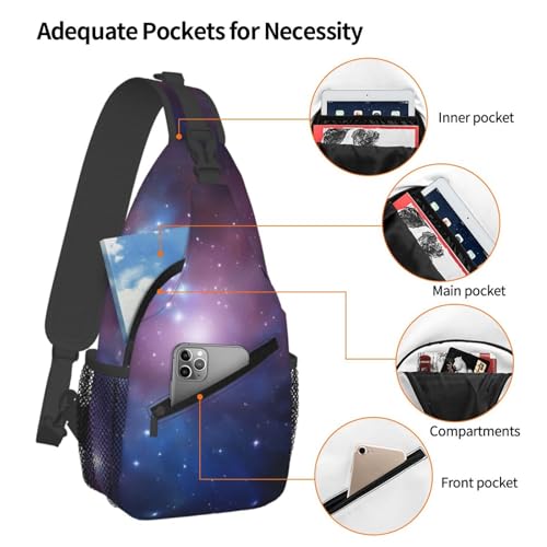 Bolso bandolera estampado galaxia azul y púrpura miniatura 4