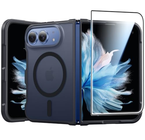 Image of FNTCASE for iPhone Duo Case Black: Translucent Fit for MagSafe