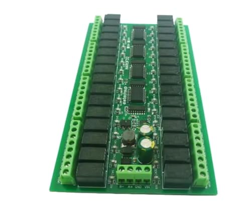 Mini Size 32CH RS485 Relay Modbus Rtu PLC IO Expansion Module 2A Low Power Intermediate Relay Output Board DIN Rail DC 12V 24V(DC 24V Only Board)