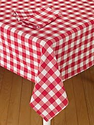 ArtOFabricItalian Styled Red and White Checkered Print Tablecloth. 54 Inches X 54 Inches