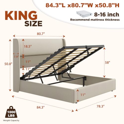 upholstered king bed frame System