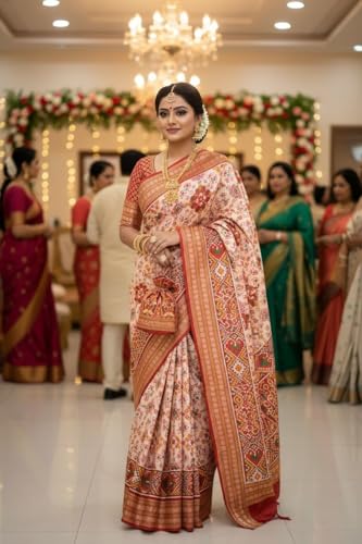 Image of SATIKA VASTRAM Tussar Silk Saree Solid Design Pure Soft Thread Weaving Contrast Border And Rich Pallu With Blouse Piece