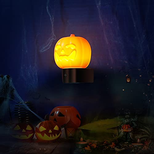 Jadens Pumpkin Ghost Bat Halloween Night Light 3 Packs, Led Plug-In Nightlights, Auto Dusk-To-Dawn Sensor& Manual Switch, Décor, Gift, Lamp For Bedroom, Bathroom, Kitchen, Hallway, Stairs, Kid #TOP3