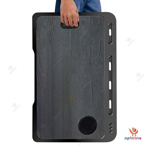 OPTIFINE Study Table/Bed Table/Foldable and Portable Wooden/Writing Desk for Office/Home/School (Black-COTTED-Black) - Image 4