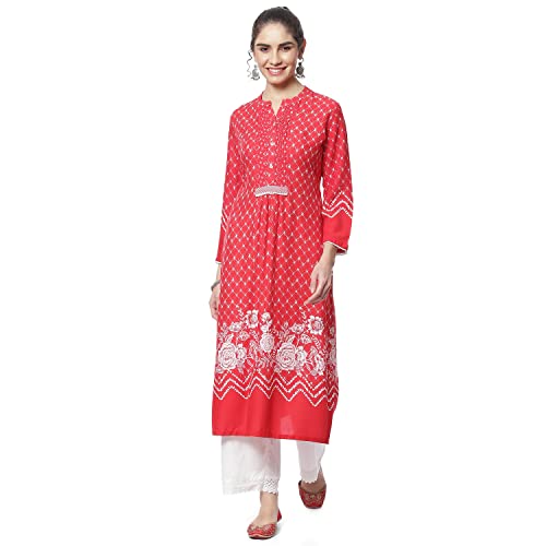 Image of Rangriti Off White Liva Straight Kurta for Women