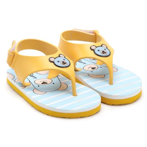 Image of Duosoft Kids Flip Flop Sandals with Bear Motif, Slippers for Baby Girl and Baby Boy, Indoor and Outdoor Slipper for Kids with Strap (K-402)