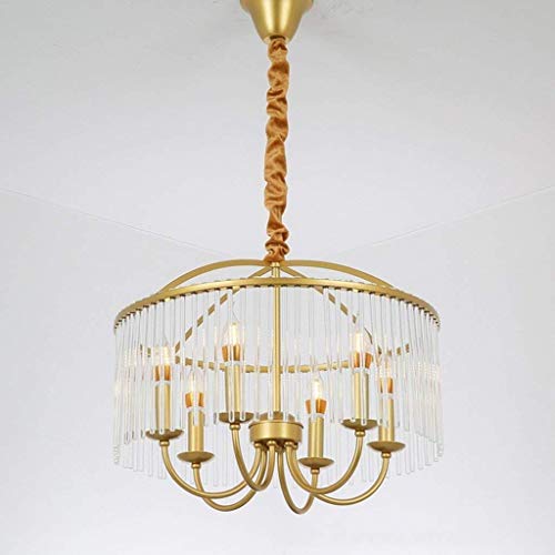 Chandelier américain E14 or en métal brossé pour salon luxueux