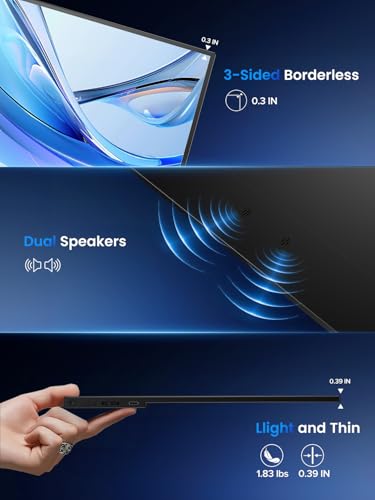 Monitor Portatile 2.5K 120Hz 16 Pollici Mobile Display Corpo in lega di alluminiocon con VESA & Custodia Protettiva, 2560 * 1600 16:10 1200:1 500Nits Schermo da Gioco per PC Laptop Telefon - Monitor - Immagine 6