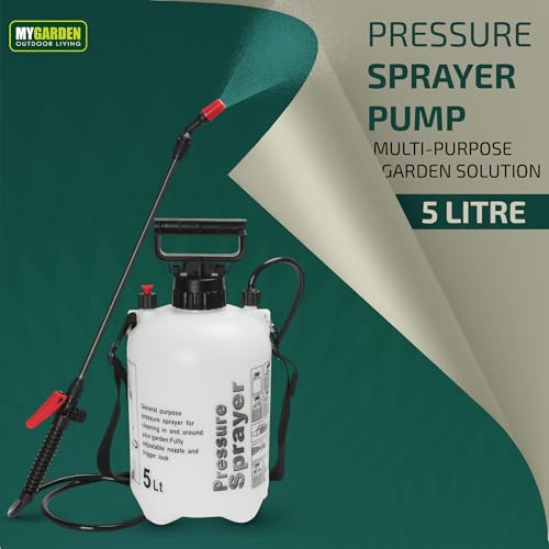 My Garden 5 Litre Sprayer Pump - Weed Killer Pressure Sprayer Pump Action - High Pressure Long Reach Sprayers - Ideal For Spraying Water Fertiliser Herbicides Pesticides Preservative & Detergent - Image 3