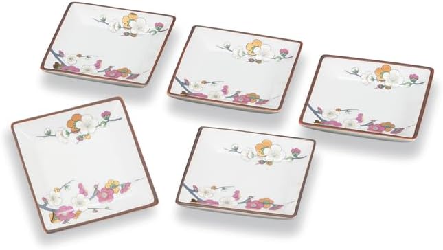 伊万里焼色絵 柘榴 菊 魚藻文様 輪花型七寸皿 は ん 伊万里焼 染付菊唐