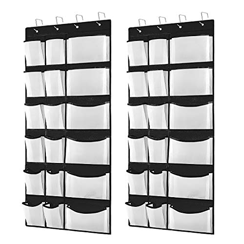 Kootek 2 Pack Over The Door Shoe Organizers, 12 Mesh Pockets + 6
