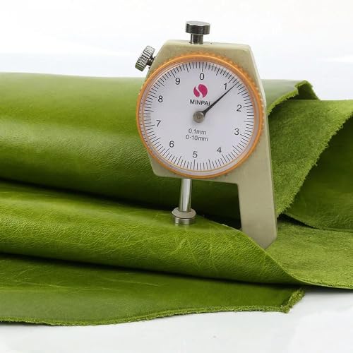 Cuir de vachette véritable 1,2mm vert pomme pour maroquinerie d'exception - 3
