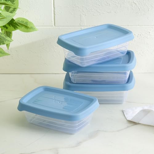 Image of Home Centre |Euphoria Valiant Set of 4 Polypropylene Storage Containers - 150ml|Food Storage|Storage and Containers|Containers and Jars|Blue