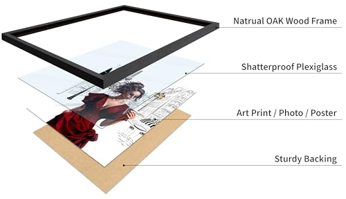 Image of Poster Master Lady in Red Print - Fashion Poster - Paris Designer Art - Modern Wall Design - Chic Gift for Women & Fashionista - Glam Decor for Bedroom or Girl's Room - 11x14 Black Framed