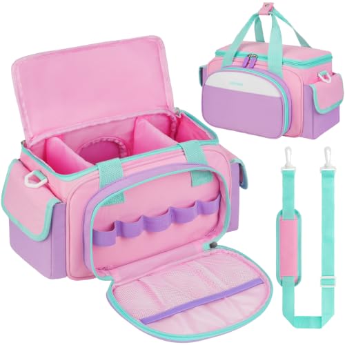 Jaffzora Carry Case Compatible with Toniebox 1 & 2 Portable Storage Bag for Tonies Figures Headphones and Accessories Pink