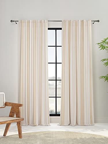 Fabindia Yellow Ihania Cotton Room Darkening Woven Curtain-Long Door