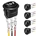 XINYIELE 12 Volt 3 Way Round Rocker Switch,3 Position ON/Off/ON Rocker Switch,3 Pin 6A/250V AC 10A/125V DC SPST Circle Toggle Switch Button with Wires for Car Stereo Marine Boat(ON-Off-ON,5Pcs